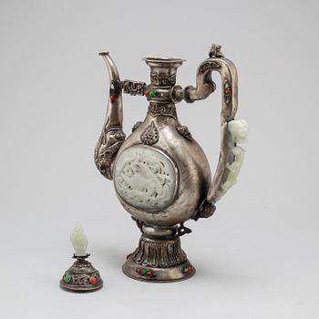 A large tibetan style ewer, China, modern manufactory.