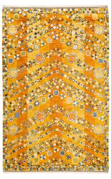 267. Barbro Nilsson, a carpet, "Violetta gul", knotted pile, 203 x 134 cm, signed AB MMF BN.