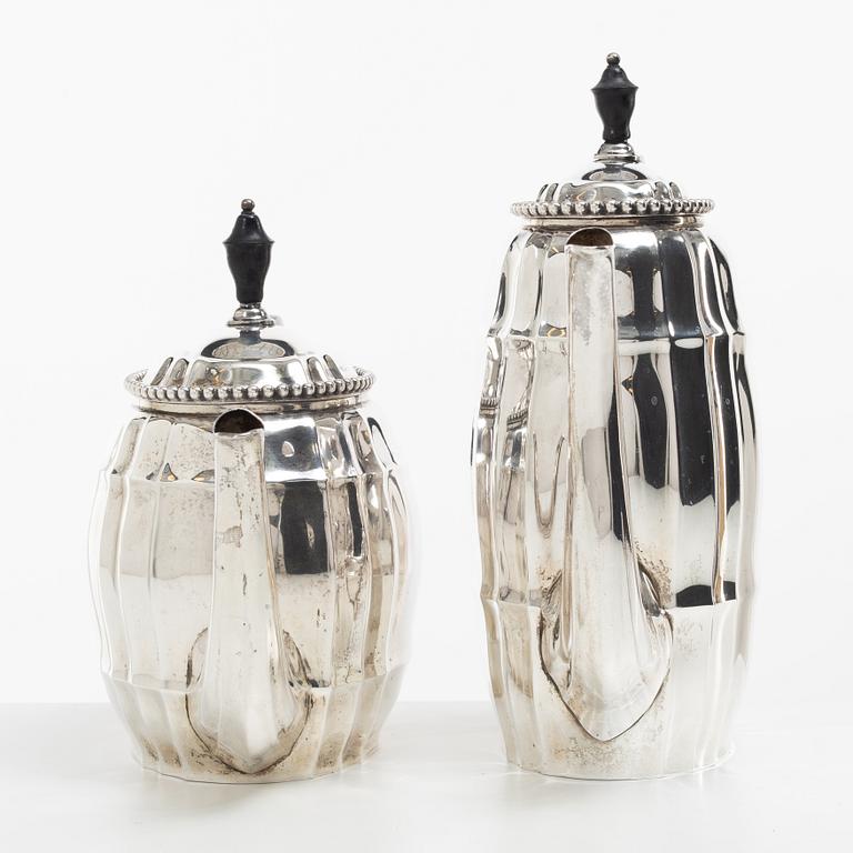 Coffee service, 5 pieces, silver, Hermann Walter, Germany, first half of the 20th century.