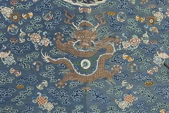 An imperial blue kesi summer robe, Jifu, Qing dynasty, 1830's.