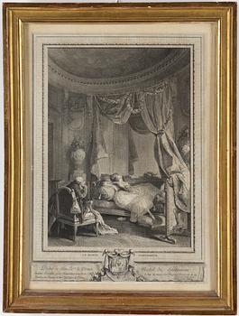 KOPPARSTICK, 2 st, efter Lafrensen, 1700-tal.