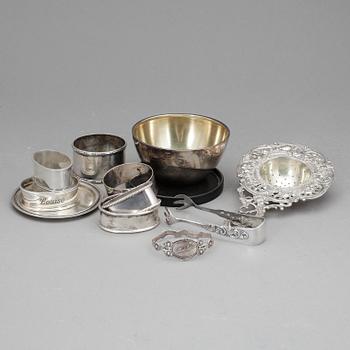 PARTI SILVER, 11 delar, bl.a. GAB, Stockholm 1920. Total vikt ca 305 gram.