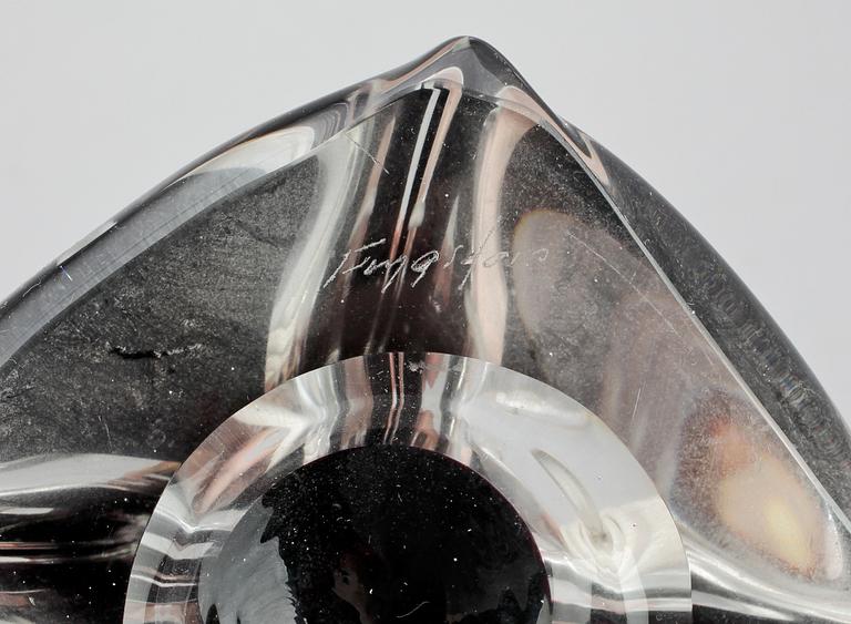 BORDSLAMPOR, ett par, glas, Paul Kedelv Flygsfors, 1950/60-tal.