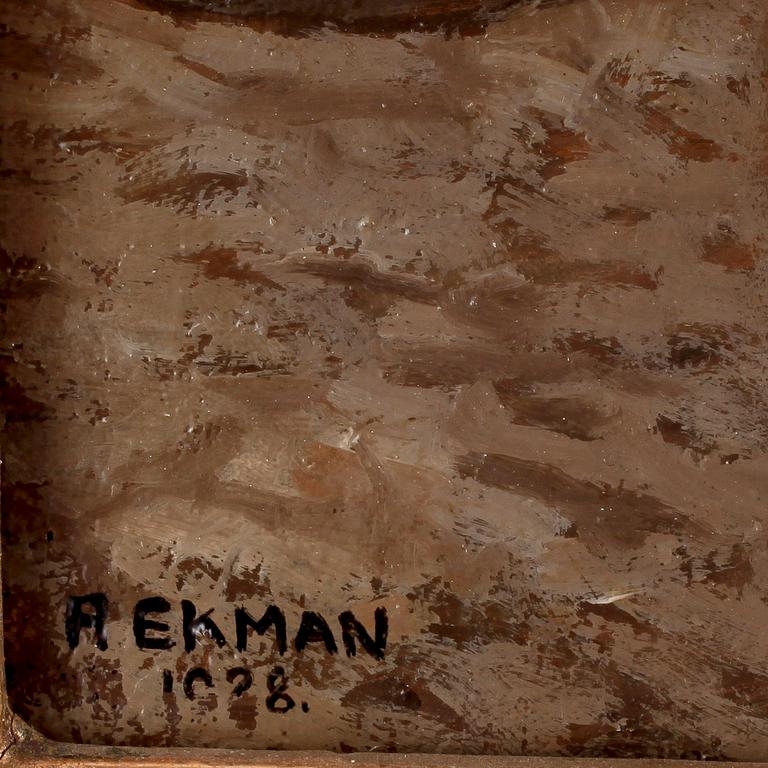 OKÄND KONSTNÄR, olja på duk, signerad R. EKMAN och daterad 1928.