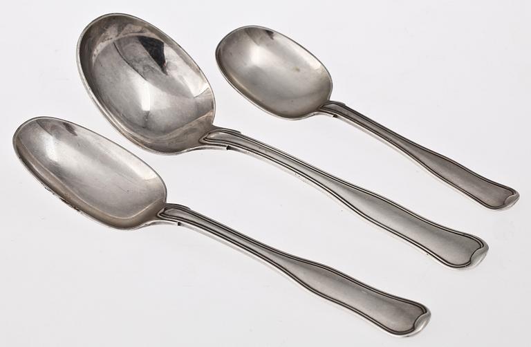 BESTICKSERVISDELAR, 15 st, sterlingsilver, "Gammal dansk", Georg Jensen, Danmark, 1900-talets andra hälft.