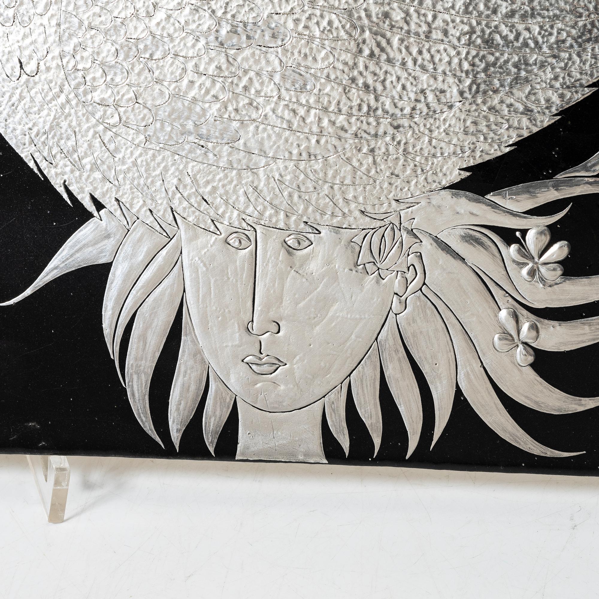 Stig Lindberg, a glazed stoneware plaque, Gustavsberg Studio 1950s-60s.