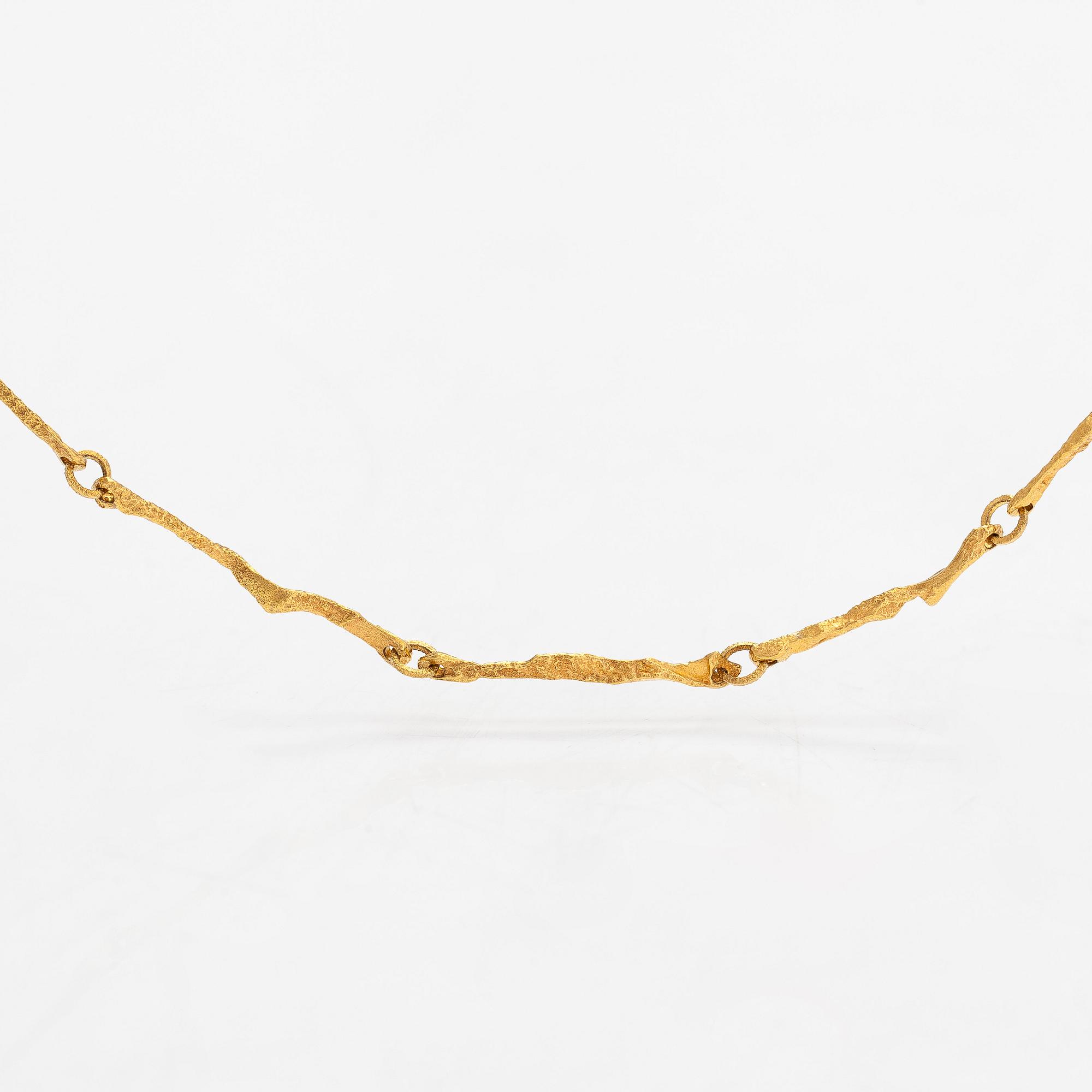 Björn Weckström, halsband "Gyllene ström", 14K guld. Lapponia 1974.