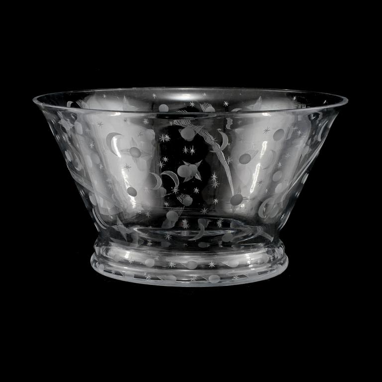 SKÅL, glas, Edward Hald, omkring 1900-talets mitt.