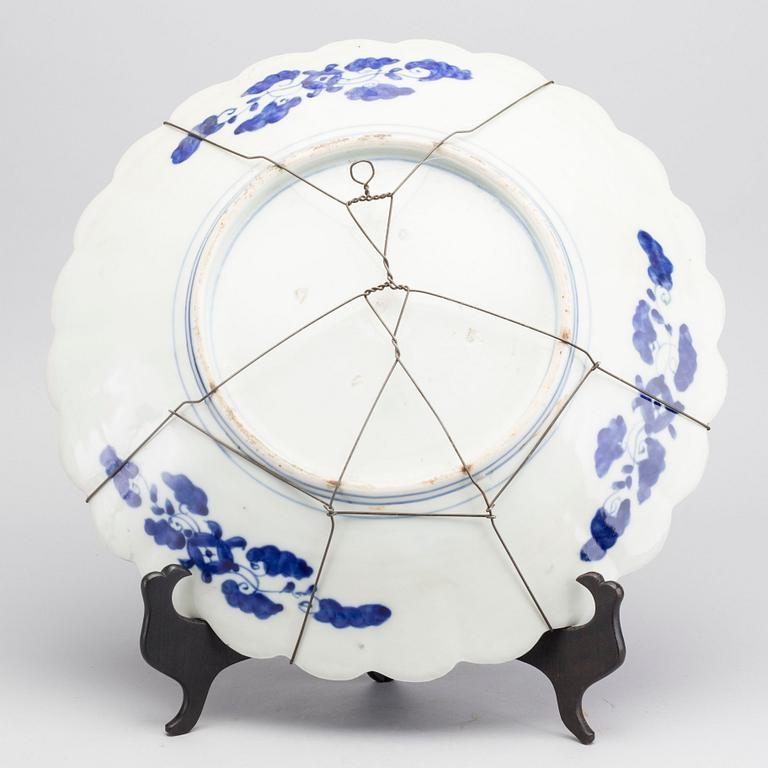 A Japanese  blue and white porcelain dish.