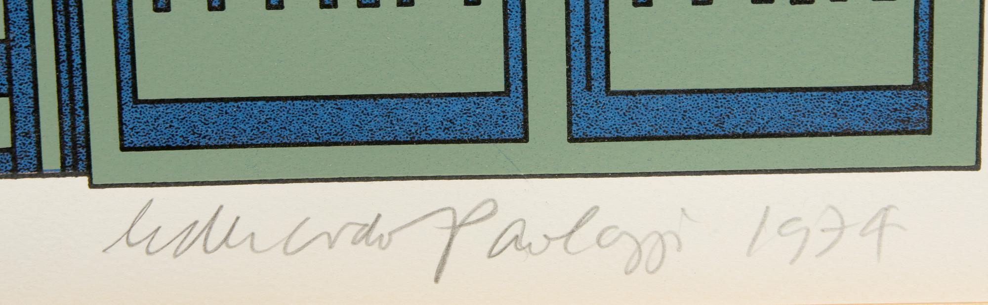 EDUARDO PAOLOZZI (ITALIEN), färgserigrafi, sign, dat 1974 samt numr 90/100.