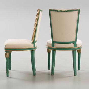 A set of two Swedish Grace armchairs and two chairs 'Marieberg' by Nordiska Kompaniet, ca 1929-30.