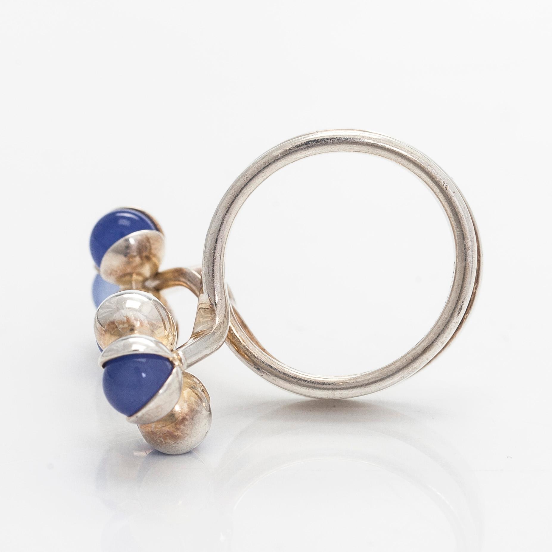 Elis Kauppi, ring, kalcedon, silver.