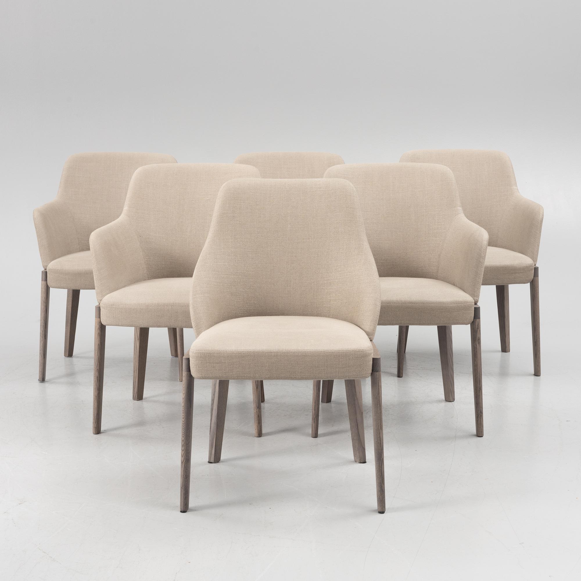 Rodolfo Dordoni, five 'Chelsea' armchairs and one chair, Molteni.