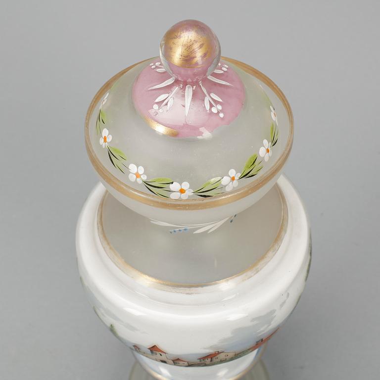 BÄGARE MED LOCK, glas. 1800/1900-tal.