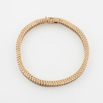 A princess cut diamond bracelet.