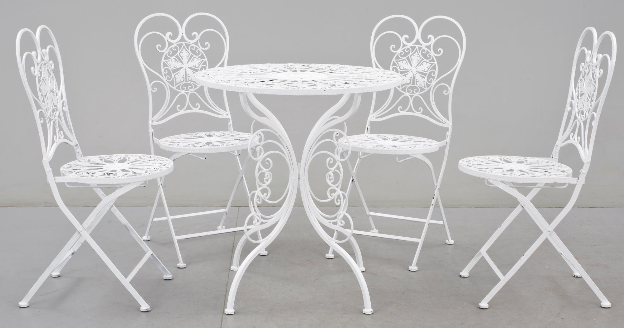 TRÄDGÅRDSGRUPP, 5 delar, metall, Modern tillverkning.