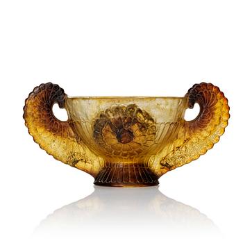 49. Gabriel Argy-Rousseau, a pâte de verre bowl with handles, France, ca 1927.