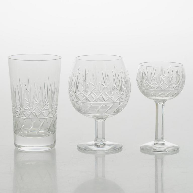 A 131-piece glas service, "Leo" for Nuutajärvi Notsjö, mid-20th century.