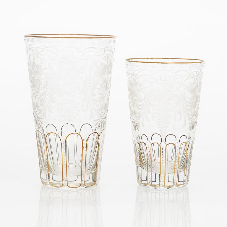A 95-piece Moser 'Maharani' crystal glass set, 1930s-40s.
