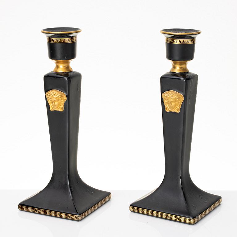 Ljusstakar, ett par, porslin, "Gorgona", Rosenthal för Versace.