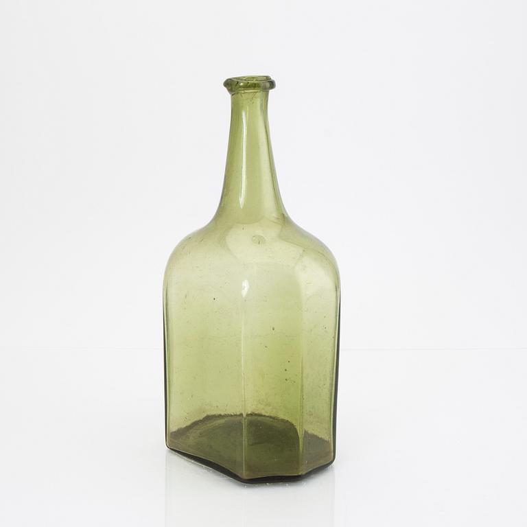 A 18th century Henrisktorps glass flask.