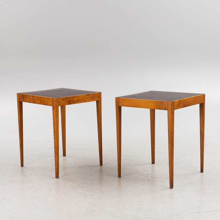 A pair of Swedish Modern side tables, 1940's.