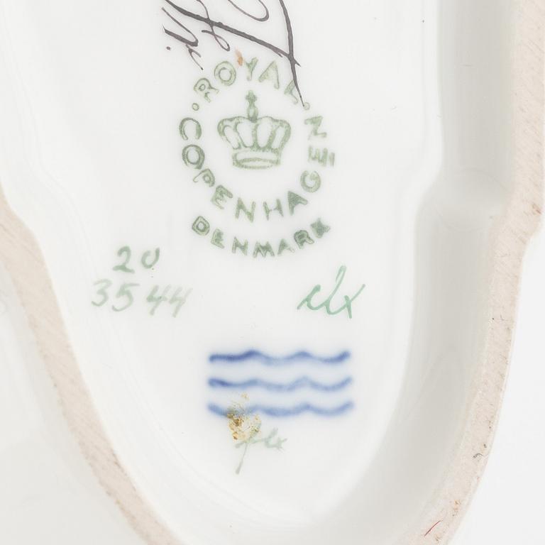 A 'Flora Danica' porcelain sauce bowl, Royal Copenhagen, Denmark, 1956.