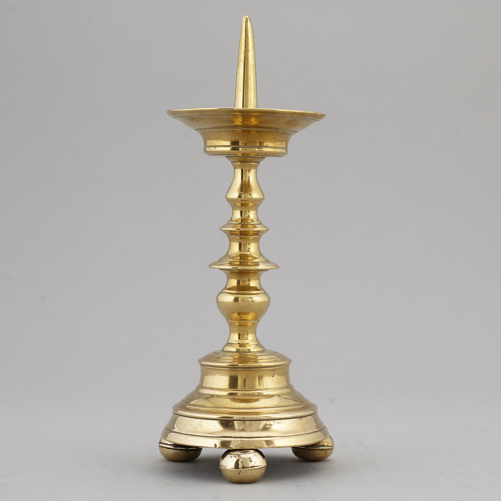 LJUSSTAKE, brons, troligen Holland, 1500-tal.