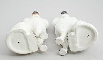 FIGURER, 1 par, porslin, England, 1900-talets första hälft.