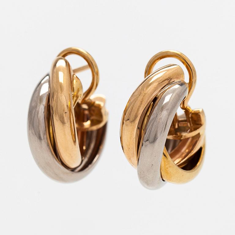 Cartier, earrings, "Trinity", 18K gold in three colours.