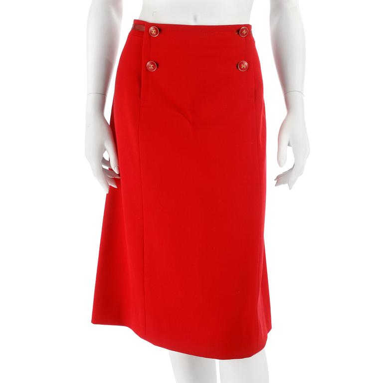 CÉLINE, a red woolblend skirt.