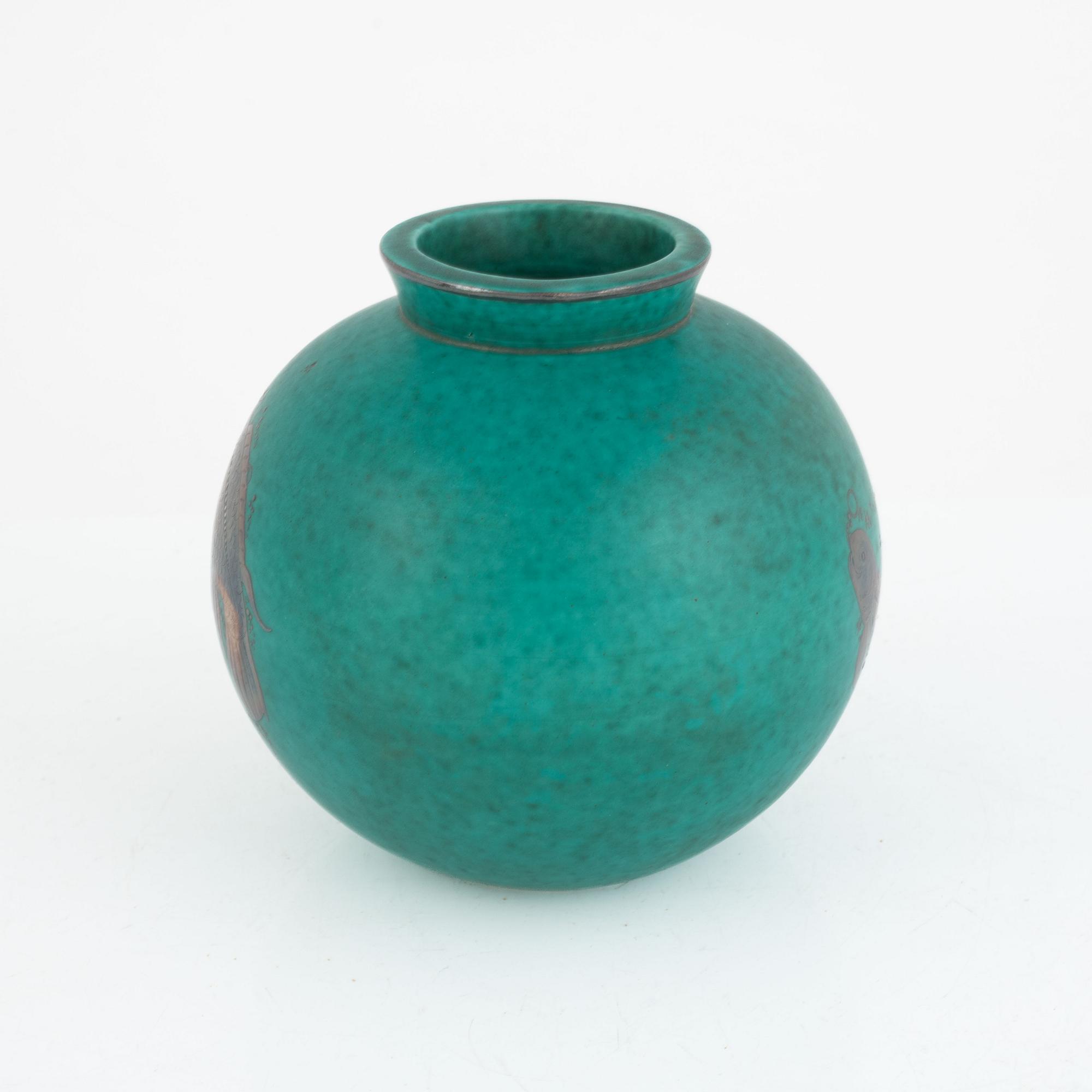 Wilhelm Kåge, an "Argenta" stoneware vase, Gustavsberg, Sweden, 1939.