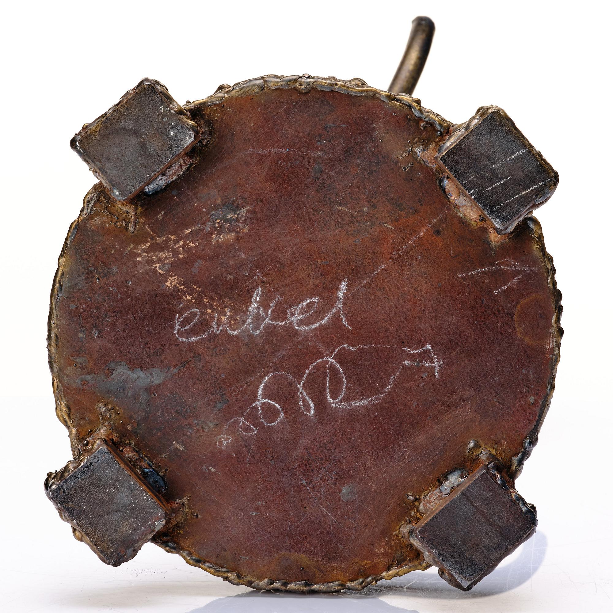 glasskulptur, "Utan titel" på bronsställ, 1998.