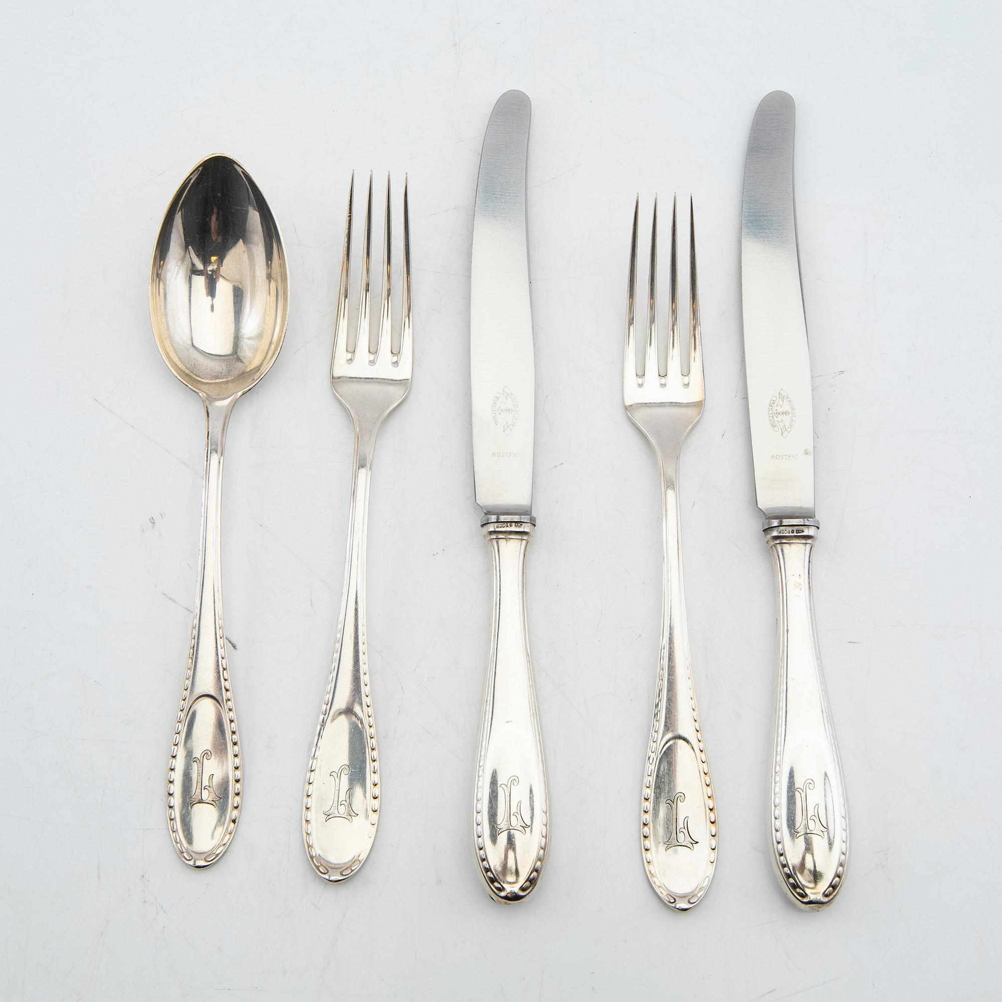 Bestick 27 dlr silver Tyskland.