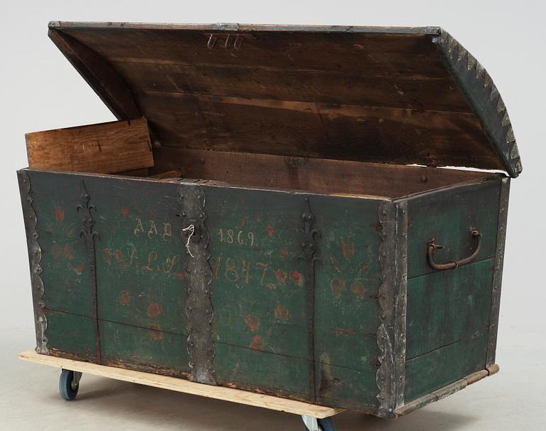 KISTA, allmoge, Skåne, bär datering 1847 samt 1869.