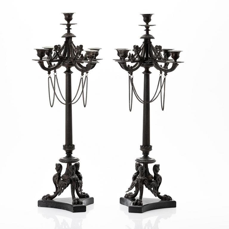 Candelabra, a pair, Empire style, early 20th century.