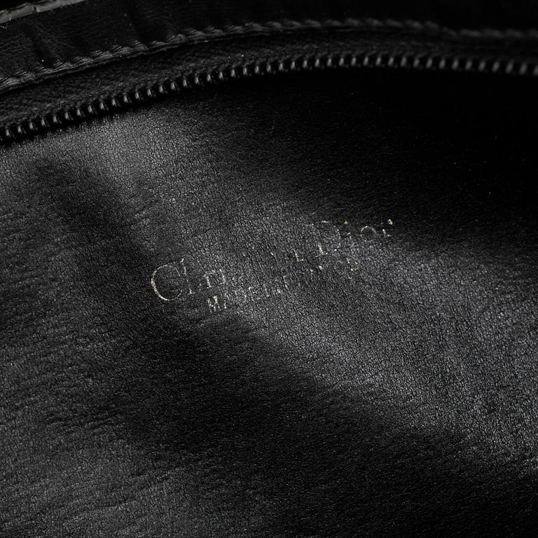 CHRISTIAN DIOR, a black monogram canvas shoulder bag.