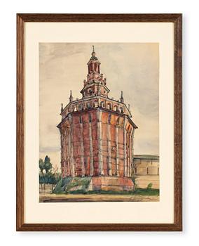 827. Anna Ostroumova-Lebedeva, Red tower, St Petersburg.