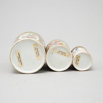 Parti porslin, sex delar, Kina, Kanton, 1800-tal samt1900-tal.