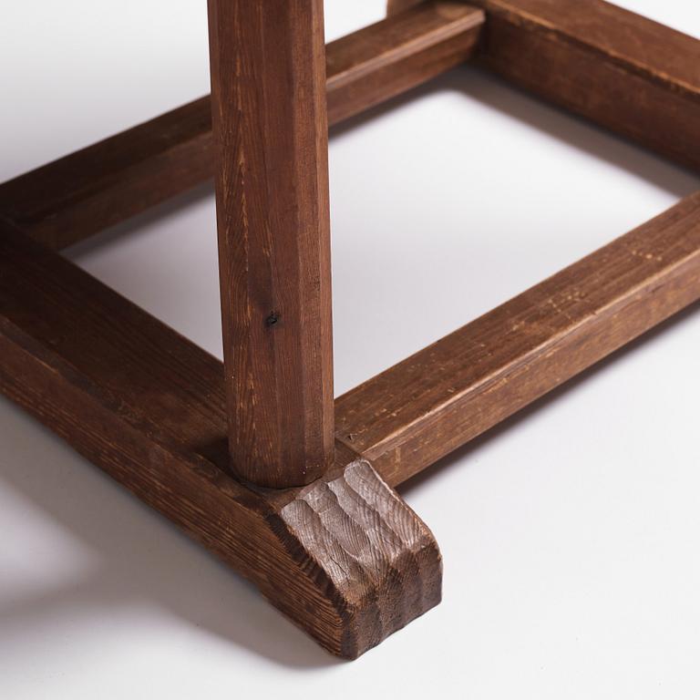 Axel Einar Hjorth, a stained pine and limestone top "Sandhamn" table, Nordiska Kompaniet, Sweden 1931.