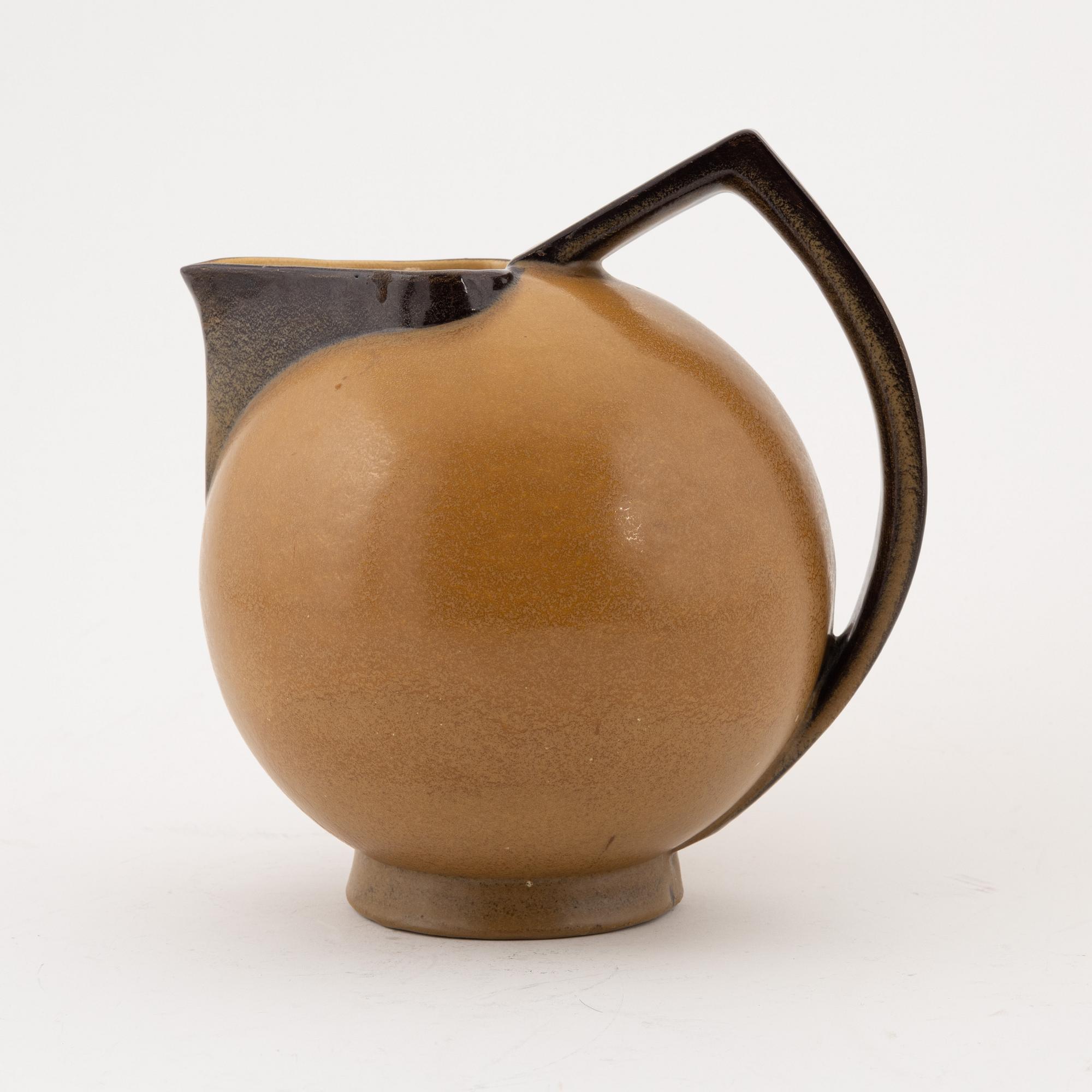 Ewald Dahlskog, a 'model D95' ceramic pitcher, Bo Fajans, Sweden 1935-48.