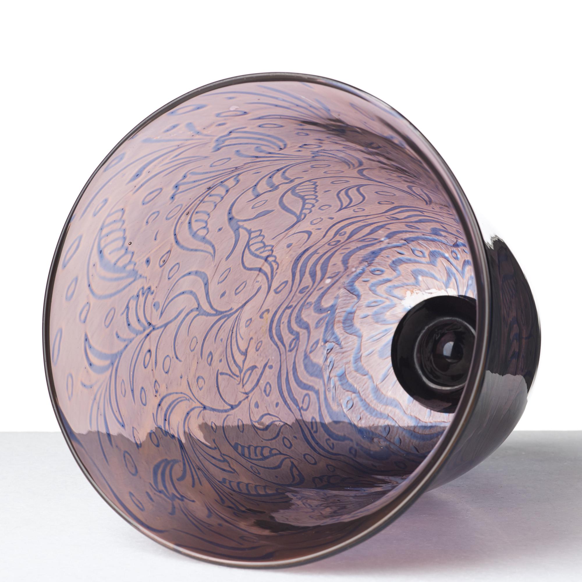 Edward Hald, & Knut Bergqvist (glassblower) a "graal" vase Orrefors, Sweden 1925.