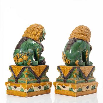 A pair of large figures of buddhist lions, China, second half of the 20th Century.