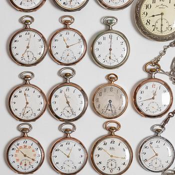Collection of pocket watches, 63 pieces, "No reserve", various materials.
