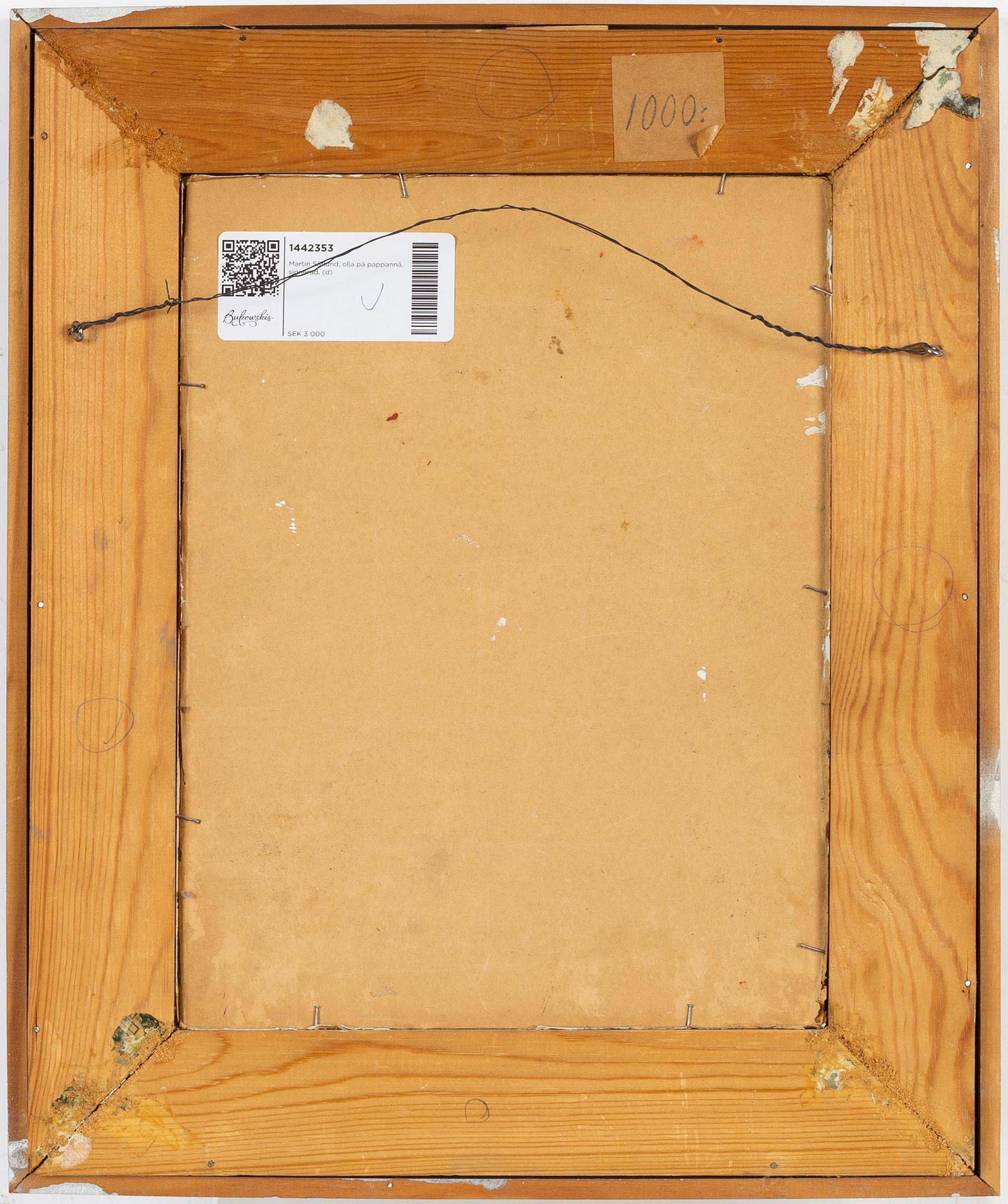 Martin Säflund, oil on paper panel, signed.