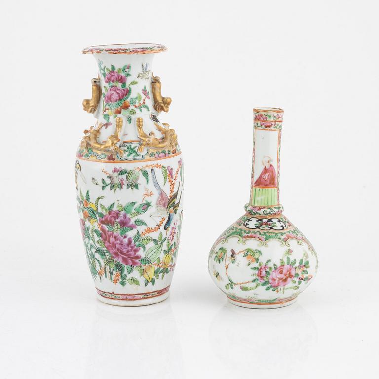 Ten porcelain pieces, mostly Canton, China, 18th-19th century.