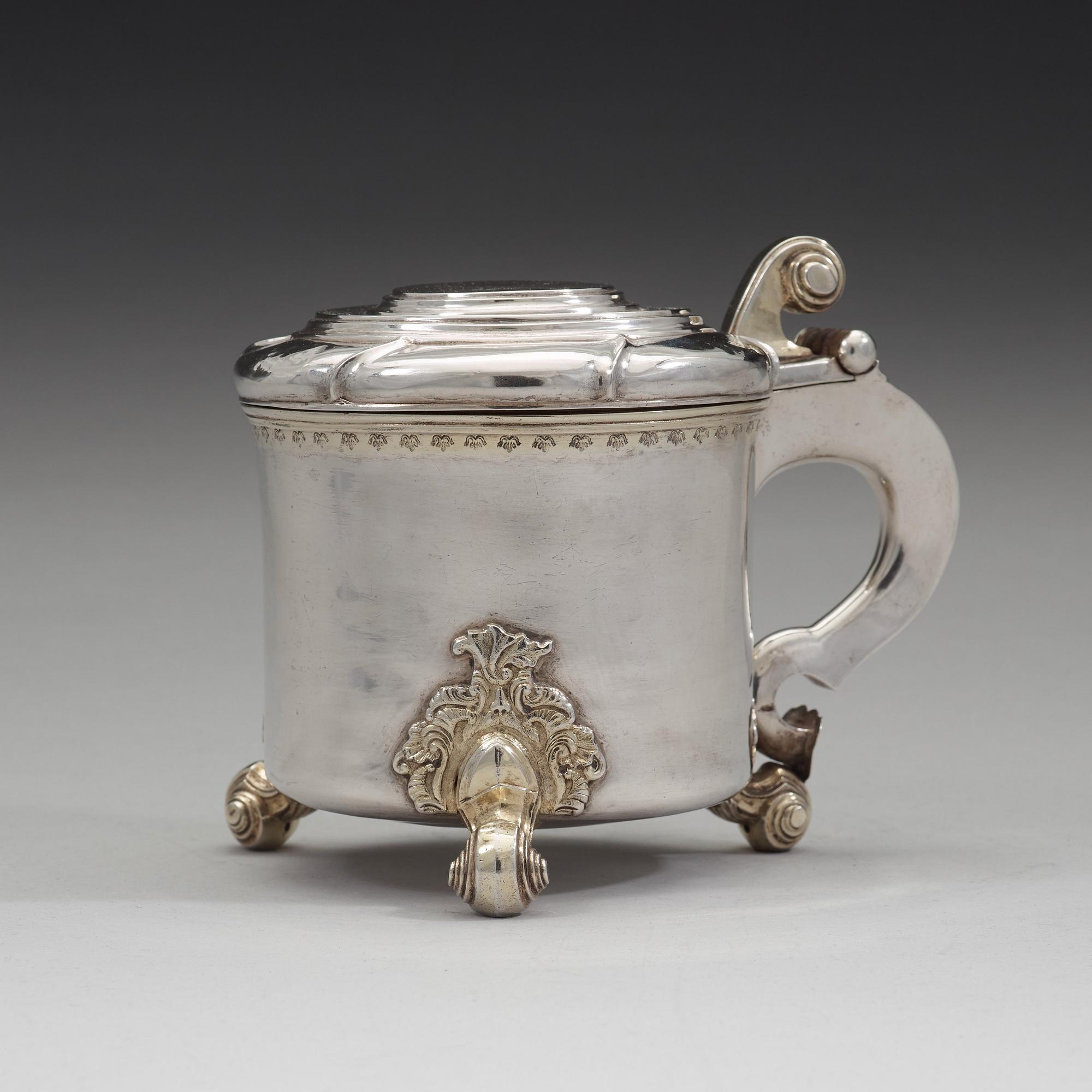 Jonas Jäderstedt, dryckeskanna, silver, Västerås 1759.