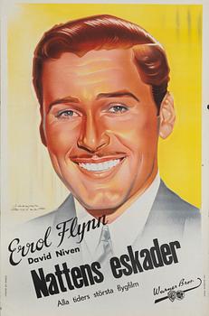 A vintage movie poster, 'Nattens eskader (The Dawn Patrol)', 1938.