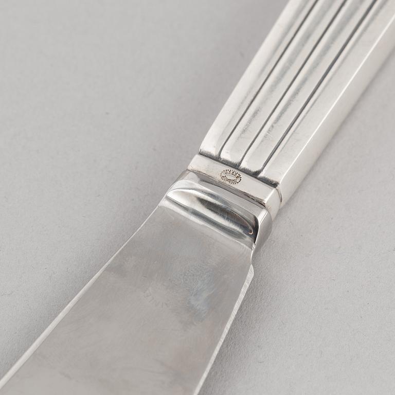 Sigvard Bernadotte, bestickuppsättning, 82 delar, sterling silver, "Bernadotte", Georg Jensen, Danmark 1945-1977.