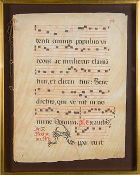 A vellum music sheet.